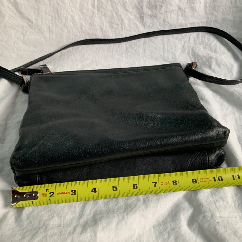 Dark Grey (almost black) Leather Crossbody by Margo - Picture 5 of 9